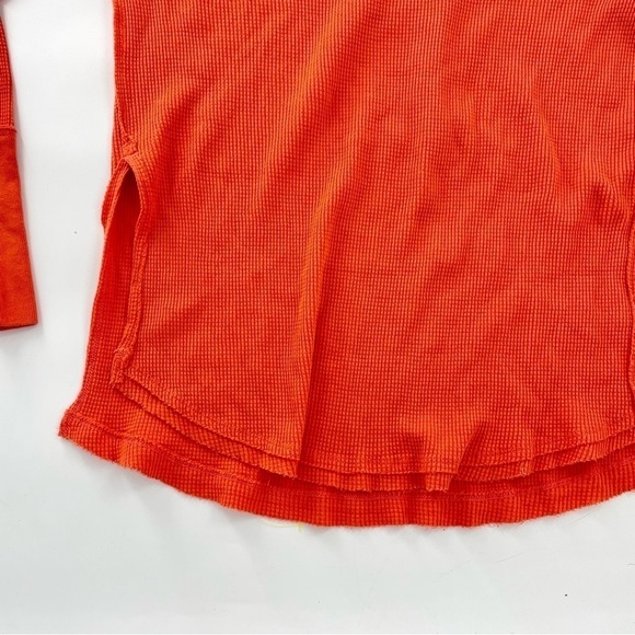 Free People Snowy Thermal in Heatwave Orange Oversized Lightweight Boho Top S - Picture 6 of 12